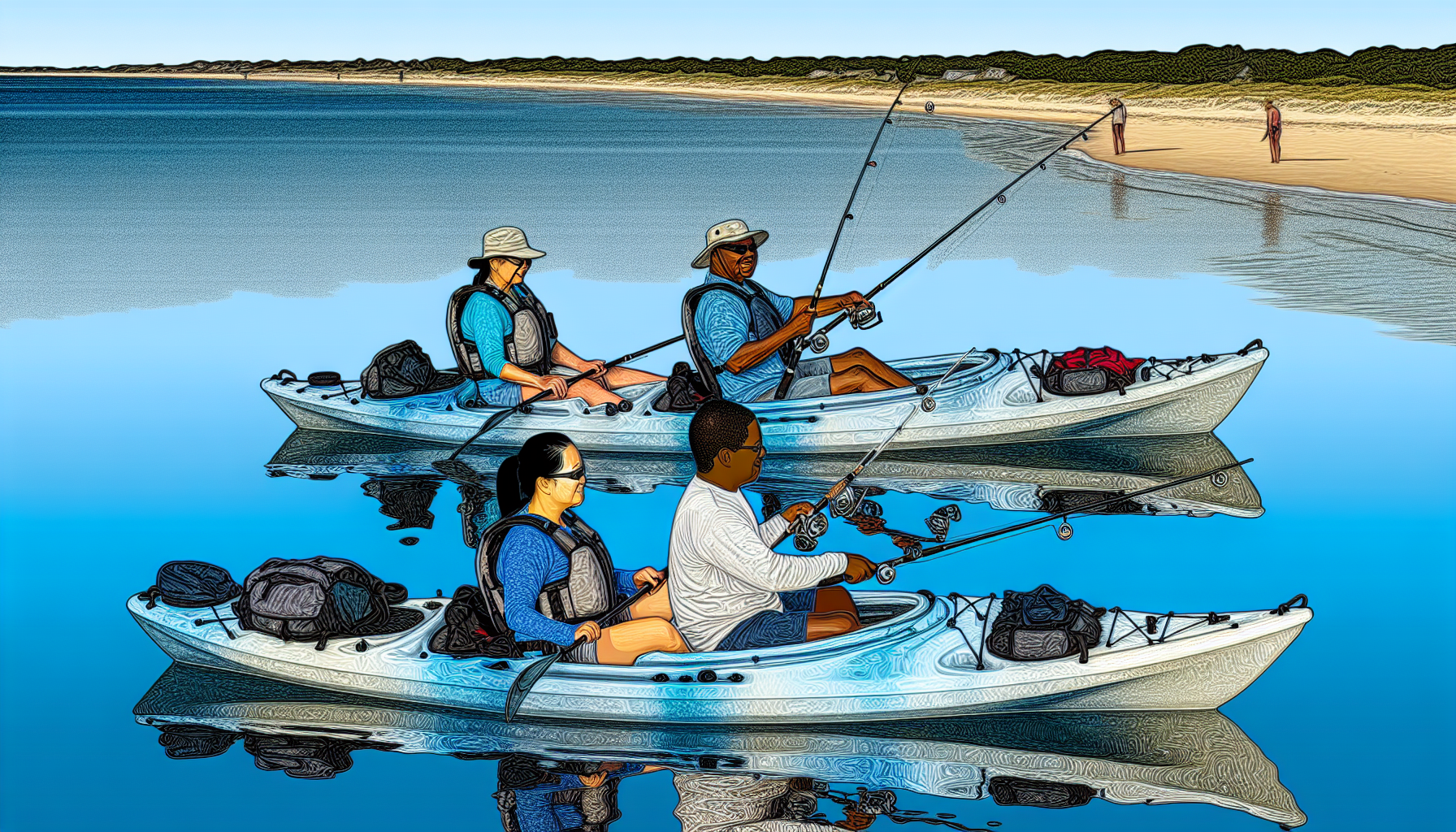 A guided kayak fishing trip in Cape Cod