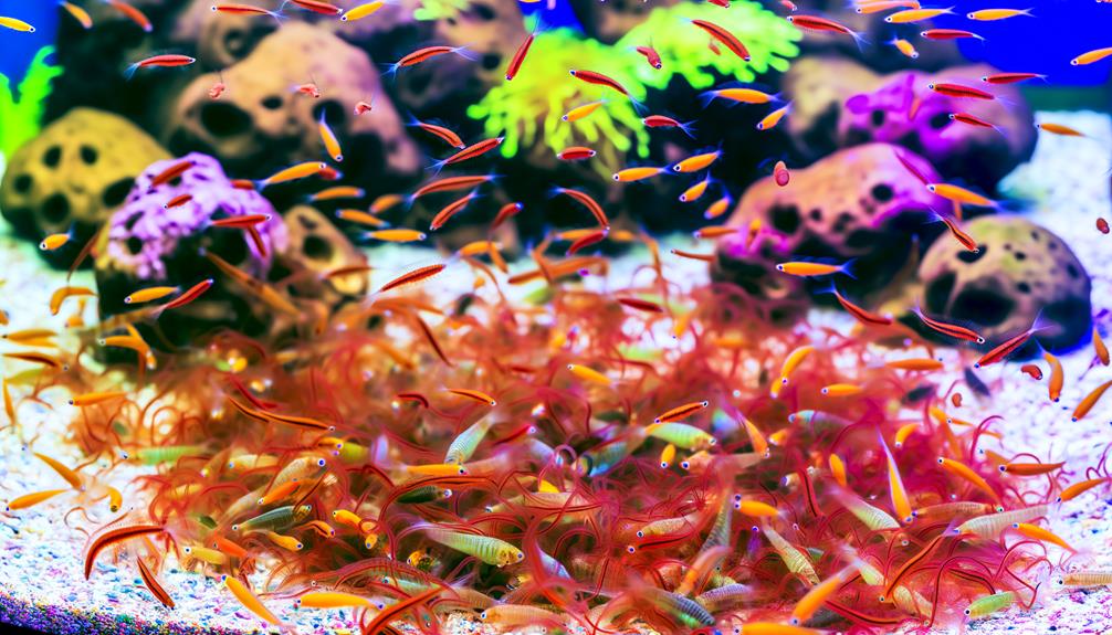 managing bloodworms in aquarium