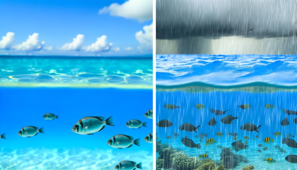 fish behavior in rain