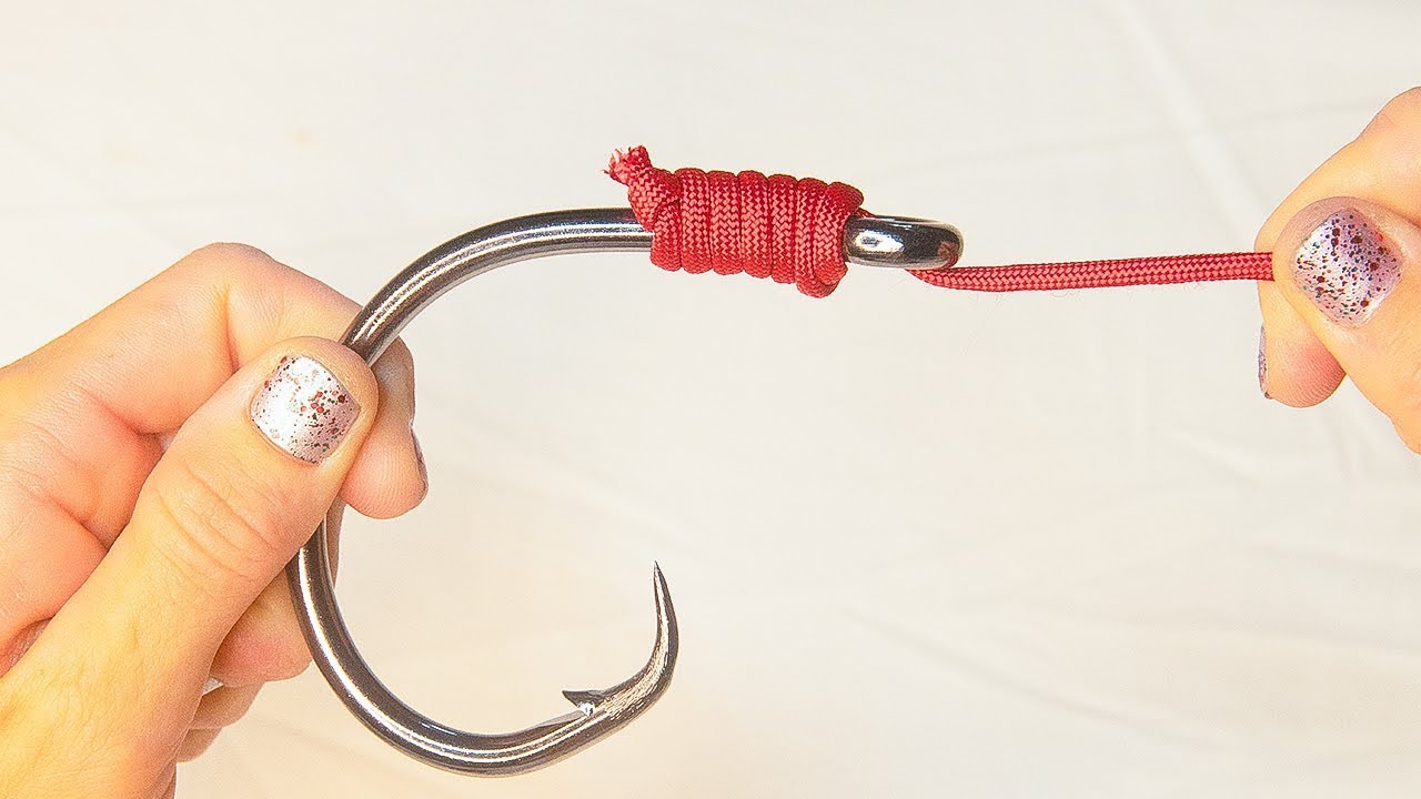 EASY! How to Snell a Hook - How to Tie a Hook to Fishing Line - YouTube